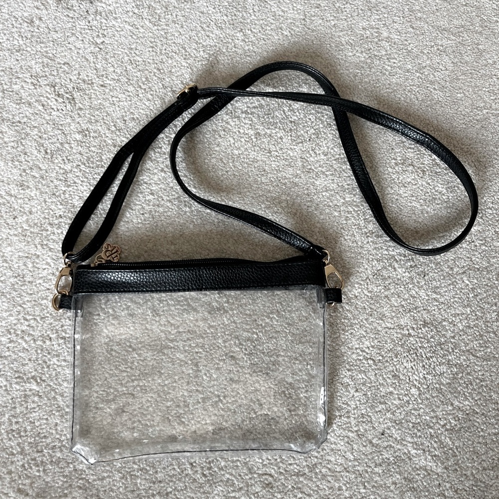 Clear Crossbody Black and Gold Bag